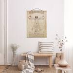 Wandkleed Da Vinci textiel & massief hout (houtsoort) - Braun - 80cm x 106,5cm x 0,3cm - 80 x 107 cm