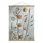 Stoffbild Lampionfrüchte im Herbst Textil; Massivholz (Holzart) - Beige - 35cm x 46,5cm x 0,3cm - 35 x 47 cm