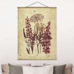 Stoffbild Vintage Leinenoptik Blumen Textil; Massivholz (Holzart) - Pink - 50cm x 66,4cm x 0,3cm - 50 x 66 cm