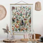 Wandkleed Vintage Bloemen IV textiel & massief hout (houtsoort) - meerdere kleuren - 35cm x 46,5cm x 0,3cm - 35 x 47 cm