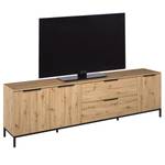 TV-Lowboard Trend Wood II Asteiche Dekor / Schwarz