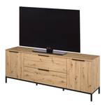 Tv-meubel Trend Wood I knoestig eikenhouten look/zwart