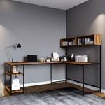 Bureau d’angle Billimari Imitation noyer / Noir