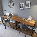 Duo-bureau Collinee III walnotenhouten look/zwart