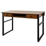 Bureau Jerrold Pin massif / Aluminium - Marron / Noir