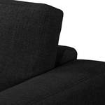 Ecksofa MAISON 1-Sitzer mit Longchair Webstoff Lark: Schwarz - Longchair davorstehend rechts