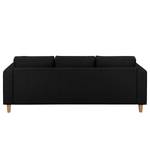 Ecksofa MAISON 2-Sitzer mit Longchair Webstoff Lark: Schwarz - Longchair davorstehend rechts