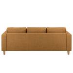 Ecksofa MAISON 2-Sitzer mit Longchair Webstoff - Webstoff Lark: Senfgelb - Longchair davorstehend rechts