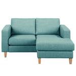 Ecksofa MAISON 1-Sitzer mit Longchair Webstoff Lark: Petrol - Longchair davorstehend rechts