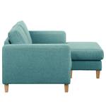 Ecksofa MAISON 1-Sitzer mit Longchair Webstoff Lark: Petrol - Longchair davorstehend rechts