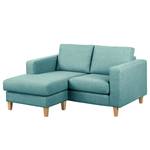 Ecksofa MAISON 1-Sitzer mit Longchair Webstoff Lark: Petrol - Longchair davorstehend links