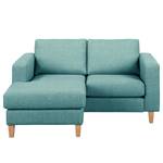 Ecksofa MAISON 1-Sitzer mit Longchair Webstoff Lark: Petrol - Longchair davorstehend links