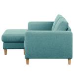 Ecksofa MAISON 1-Sitzer mit Longchair Webstoff Lark: Petrol - Longchair davorstehend links