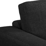 Ecksofa MAISON 1-Sitzer mit Longchair Webstoff Lark: Schwarz - Longchair davorstehend links