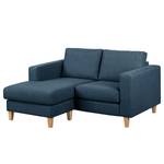 Ecksofa MAISON 1-Sitzer mit Longchair Webstoff Lark: Dunkelblau - Longchair davorstehend links