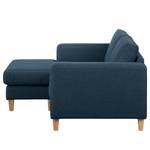 Ecksofa MAISON 1-Sitzer mit Longchair Webstoff Lark: Dunkelblau - Longchair davorstehend links