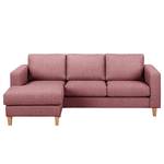 Ecksofa MAISON 2-Sitzer mit Longchair Webstoff Lark: Mauve - Longchair davorstehend links