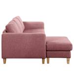 Ecksofa MAISON 2-Sitzer mit Longchair Webstoff Lark: Mauve - Longchair davorstehend links