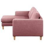 Ecksofa MAISON 2-Sitzer mit Longchair Webstoff Lark: Mauve - Longchair davorstehend links