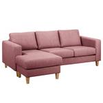 Ecksofa MAISON 2-Sitzer mit Longchair Webstoff Lark: Mauve - Longchair davorstehend links