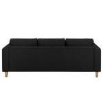 Ecksofa MAISON 2-Sitzer mit Longchair Webstoff - Webstoff Lark: Schwarz - Longchair davorstehend links