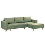 Divano angolare MAISON + funzione letto Tessuto - Tessuto Lark: verde pistacchio - Longchair preimpostata a destra