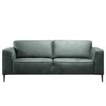 Sofa Chaides (2,5-Sitzer) Antiklederlook - Mischgewebe Bulan: Petrolgrau