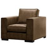 Fauteuil Locana Aspect cuir vieilli - Microfibre Cheri: Marron foncé