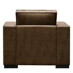 Fauteuil Locana Aspect cuir vieilli - Microfibre Cheri: Marron foncé