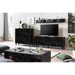 Buffet Fintel I Imitation marbre noir / Noir