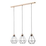 Hanglamp Drewno II staal/deels massief eikenhout - 3 lichtbronnen