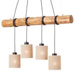 Hanglamp Vander textielmix/massief grenenhout - 4 lichtbronnen