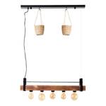 Lampada a sospensione Bankwood Legno massello di pioppo / Ferro - Numero di lampadine necessarie: 5