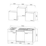 Single-Küchenzeile Cano I Inklusive Elektrogeräte - Grau / Eiche Dunkel Dekor - Breite: 150 cm - Kochplatte