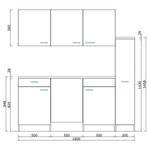 Single-Küchenzeile Cano I Inklusive Elektrogeräte - Grau / Eiche Dunkel Dekor - Breite: 180 cm - Glaskeramik