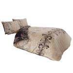 Parure de lit Cemille Satin de coton - Beige / Marron - 155 x 220 cm + oreiller 80 x 80 cm