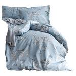 Parure de lit Chicory Coton renforcé - Bleu / Blanc - 135 x 200 cm + oreiller 80 x 80 cm