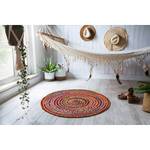 Tapis Ethno Jute / Coton - Multicolore - Rose foncé