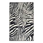 Laagpolig vloerkleed Zebra fluweel/polyester - zwart/wit