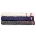 Handtuch-Set Harrow (3er-Set) Baumwolle - Weiß / Grau / Blau