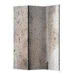 Paravent Old Concrete Vlies auf Massivholz  - Grau - 3-teilig