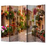 Paravento The Alley in Spello Italy Tessuto non tessuto su legno massello  - Multicolore - 5 pannelli