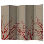Paravent Red-hot branches Intissé sur bois massif - Multicolore - 5 éléments
