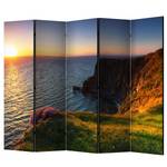 Paravento Sunset Cliffs of Moher Ireland Tessuto non tessuto su legno massello  - Multicolore - 5 pannelli