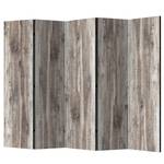 Paravento Stylish Wood Tessuto non tessuto su legno massello  - Marrone - 5 pannelli