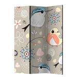 Birds Natural Paravent Pattern With