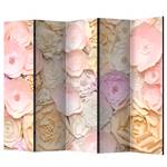 Paravento Flower Bouquet Tessuto non tessuto su legno massello  - Multicolore - 5 pannelli