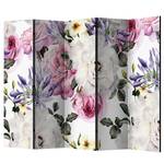 Paravento Floral Glade Tessuto non tessuto su legno massello  - Multicolore - 5 pezzi