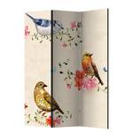 Paravento Bird Song Tessuto non tessuto su legno massello  - Multicolore - 3 pezzi