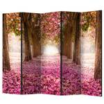 Paravento Pink Grove Tessuto non tessuto su legno massello  - Multicolore - 5 pannelli